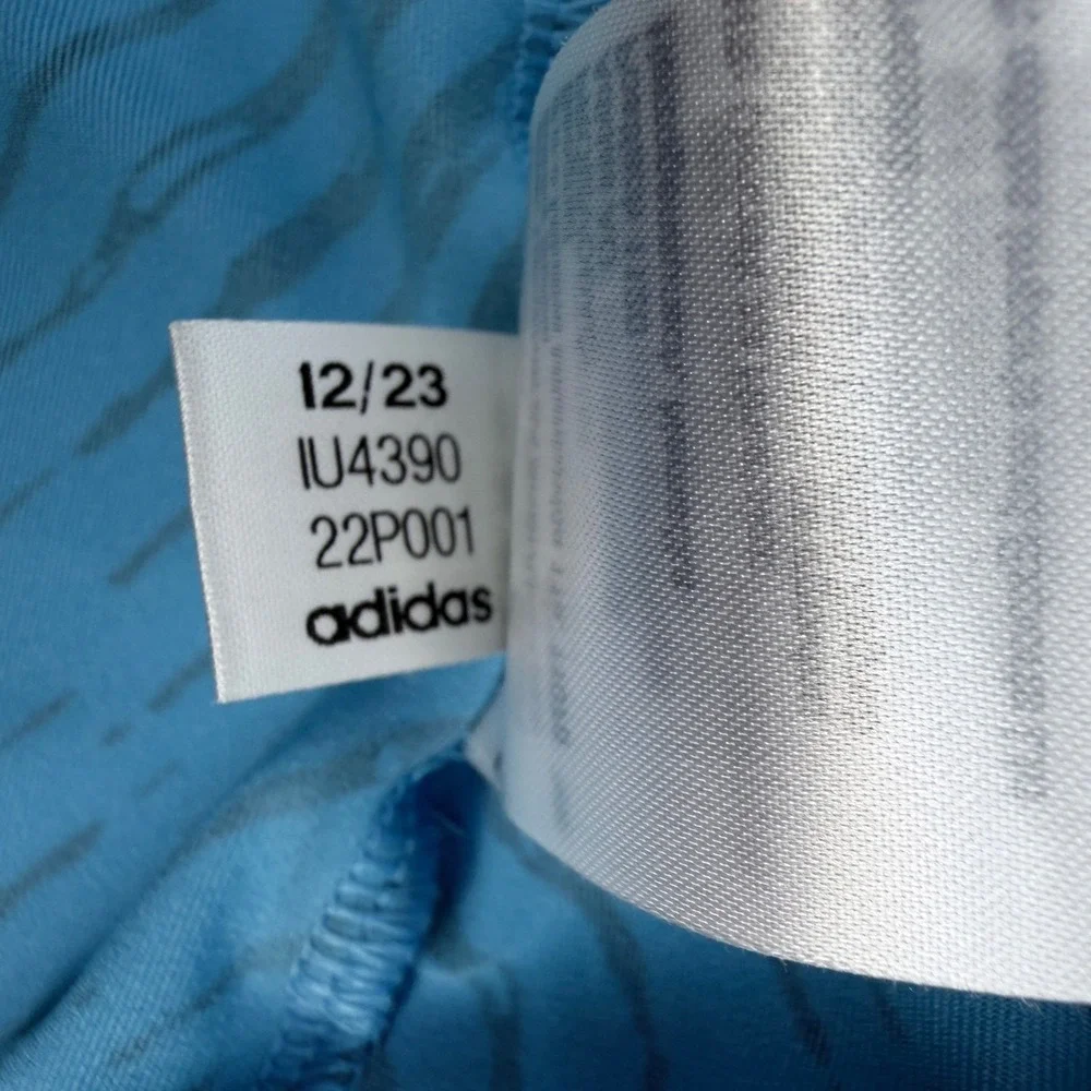 Adidas Polo Shirt Mens 2XL Blue Chevron Graphic Performance Active Golf IU4390